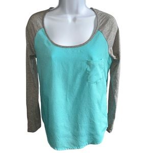 Women's Speechless Blue/Gray Long Sleeve Top - XS